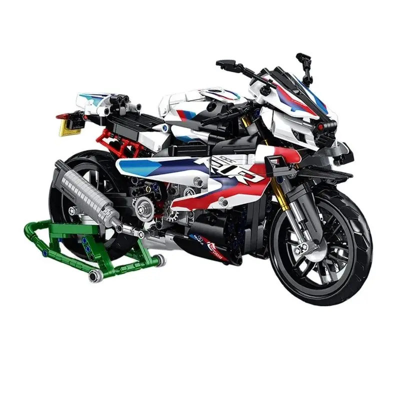 Set di blocchi di costruzione per moto retrò 1:8 Kit di costruzione di modelli di moto Set di giocattoli per mattoni di locomotiva per adulti