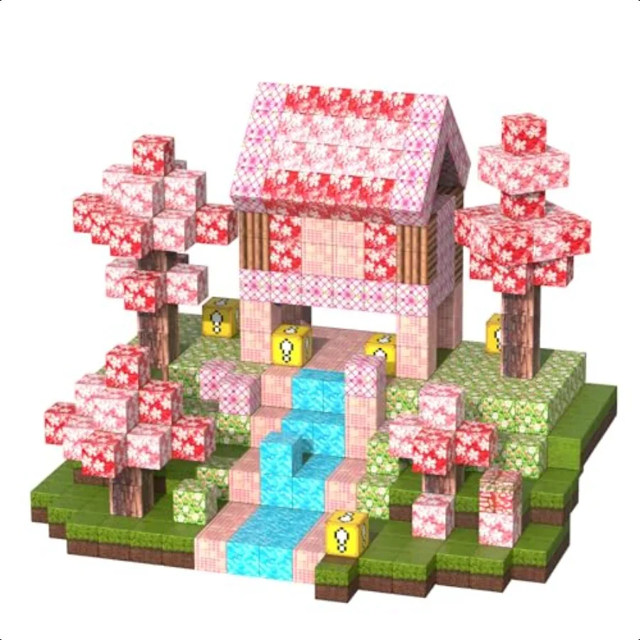 

Magnetic Blocks120PCS Magnets Cubes Cherry Blossom Magnetic Building Blocks Toddler Toys for Age 34 57 68 STEM Sensory Toys Bir
