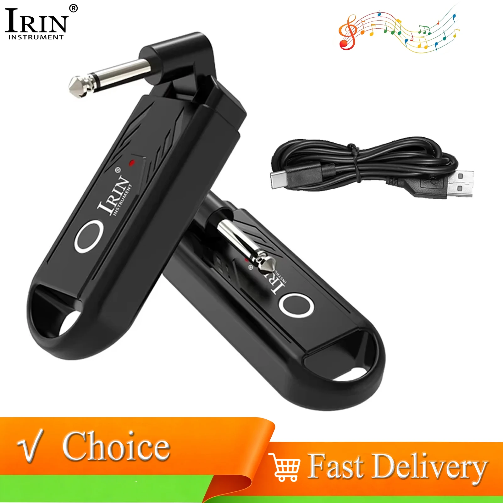 

IRIN Rechargeable Wireless Transmitter Receiver Guitar UHF Channels Wireless Transmitter Guitar Parts for Guitar Performance