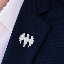 Wholesale Retro Phoenix Male Brooches, Animal Lapel Pins, Stainless Steel Clothing Accessories, Father and Husband Wedding Gifts