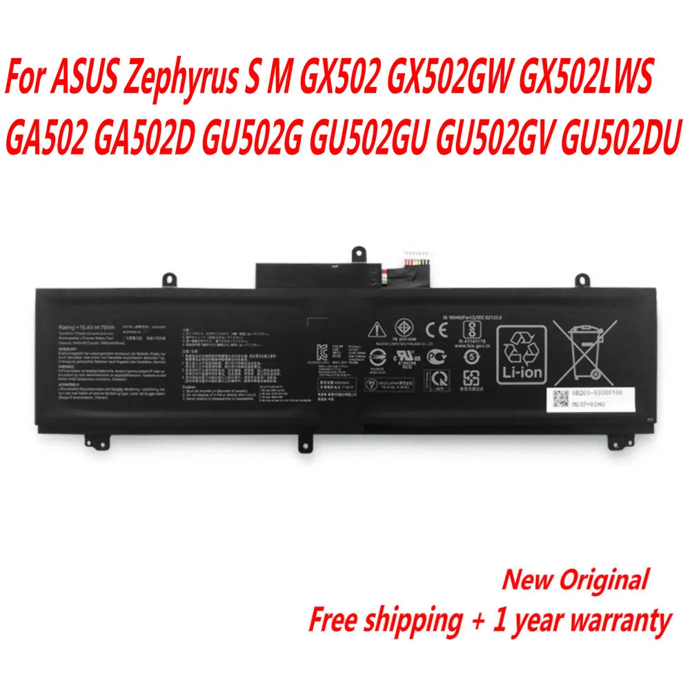 

NEW C41N1837 Laptop Battery For ASUS Zephyrus S M GX502 GX502GW GX502LWS GA502 GA502D GU502G GU502GU GU502GV GU502DU