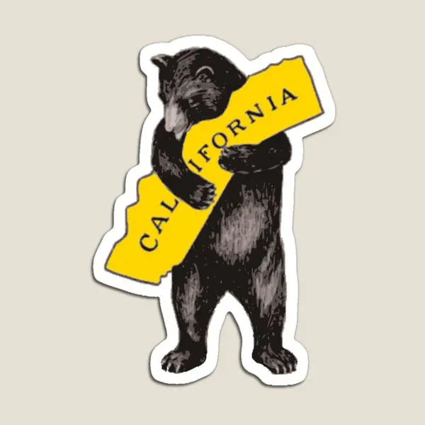 Vintage California Bear Hug Illustration  Magnet Toy Children Baby Holder Magnetic Home Colorful Decor Refrigerator  Cute Funny