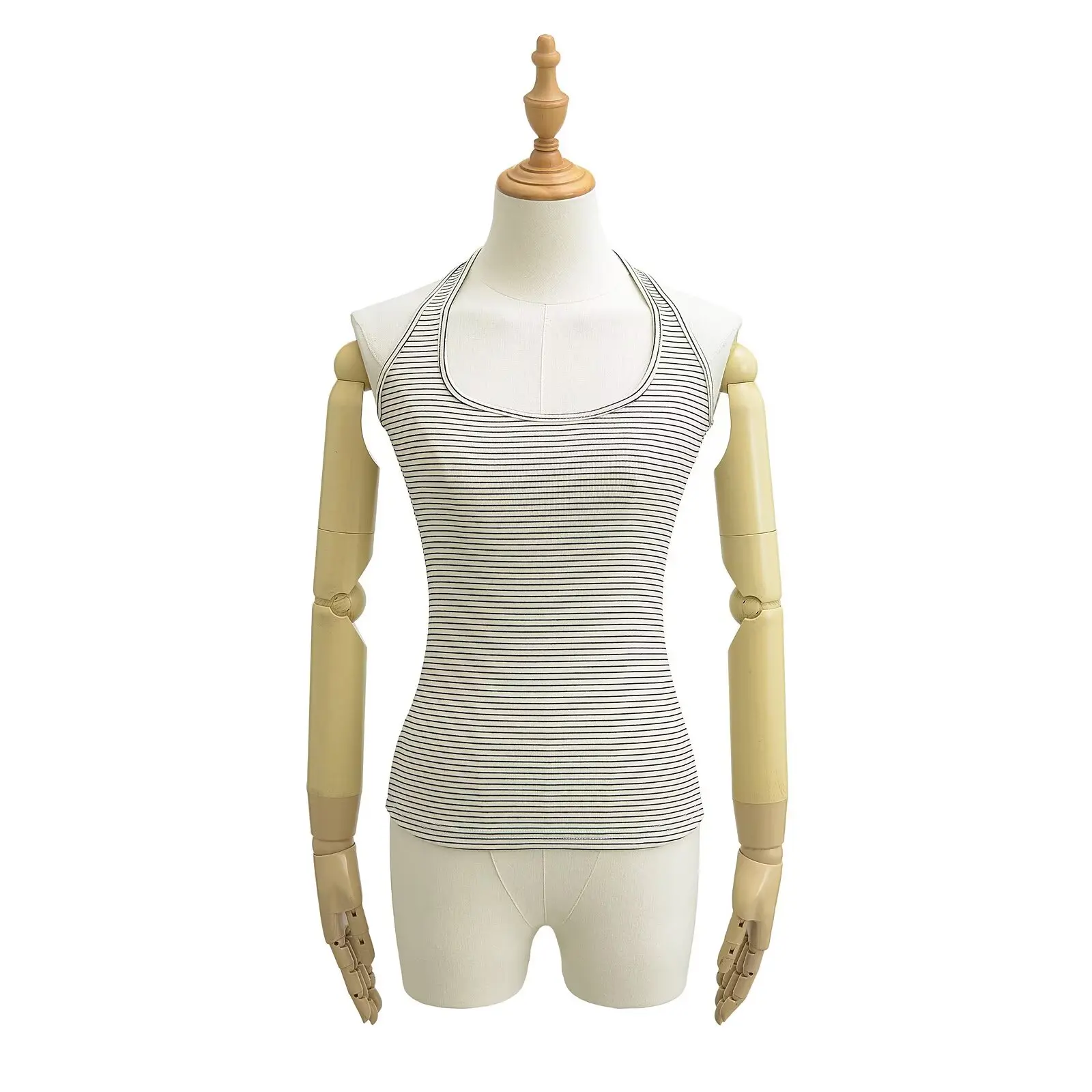 Street Style Slim Fit Striped Halter Neck Tank Top Sweet Net Red Outerwear Versatile Base Layer Short Sleeve Women's Vest
