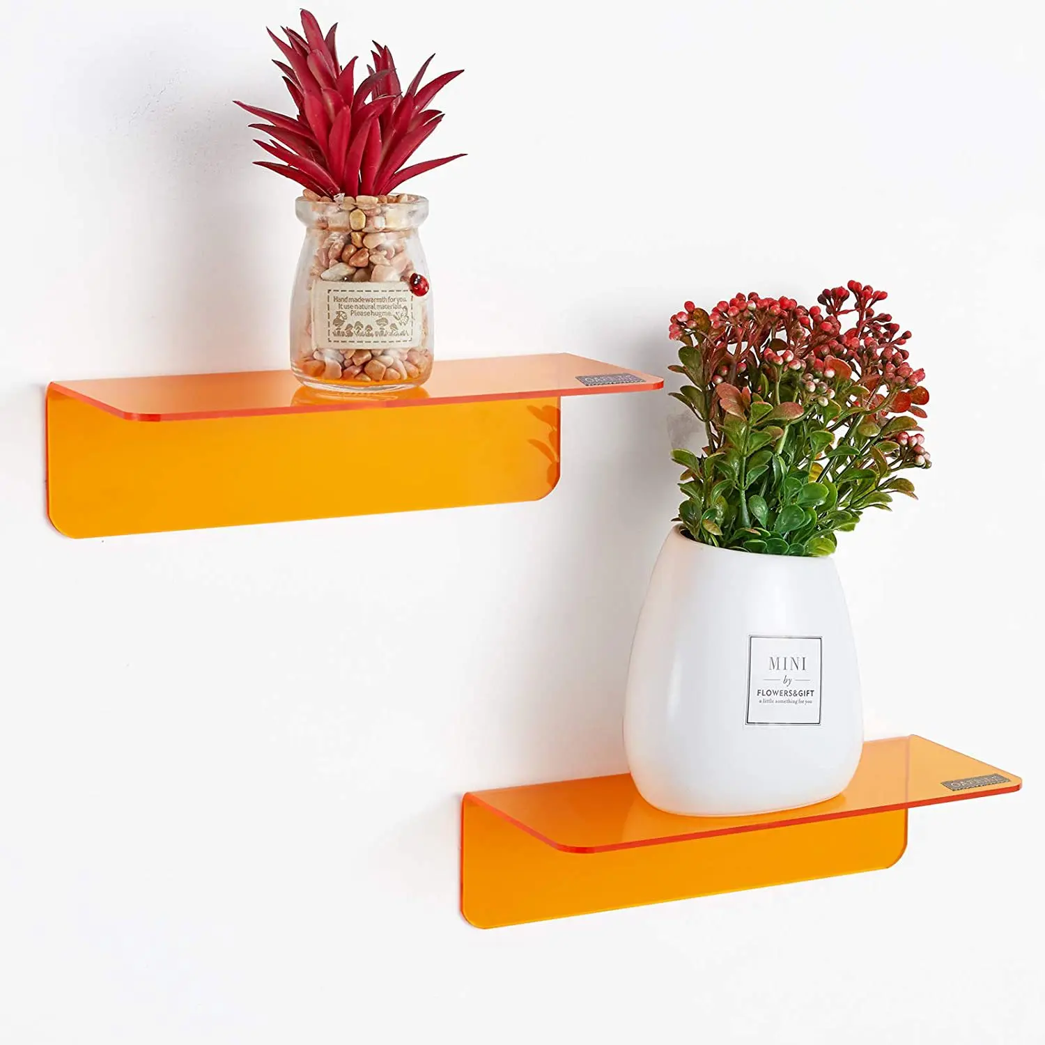 Floating Shelf Wall Mount Rack No Punch Wall Storage Rack Acrylic Storage Rack for Living Room Bedroom