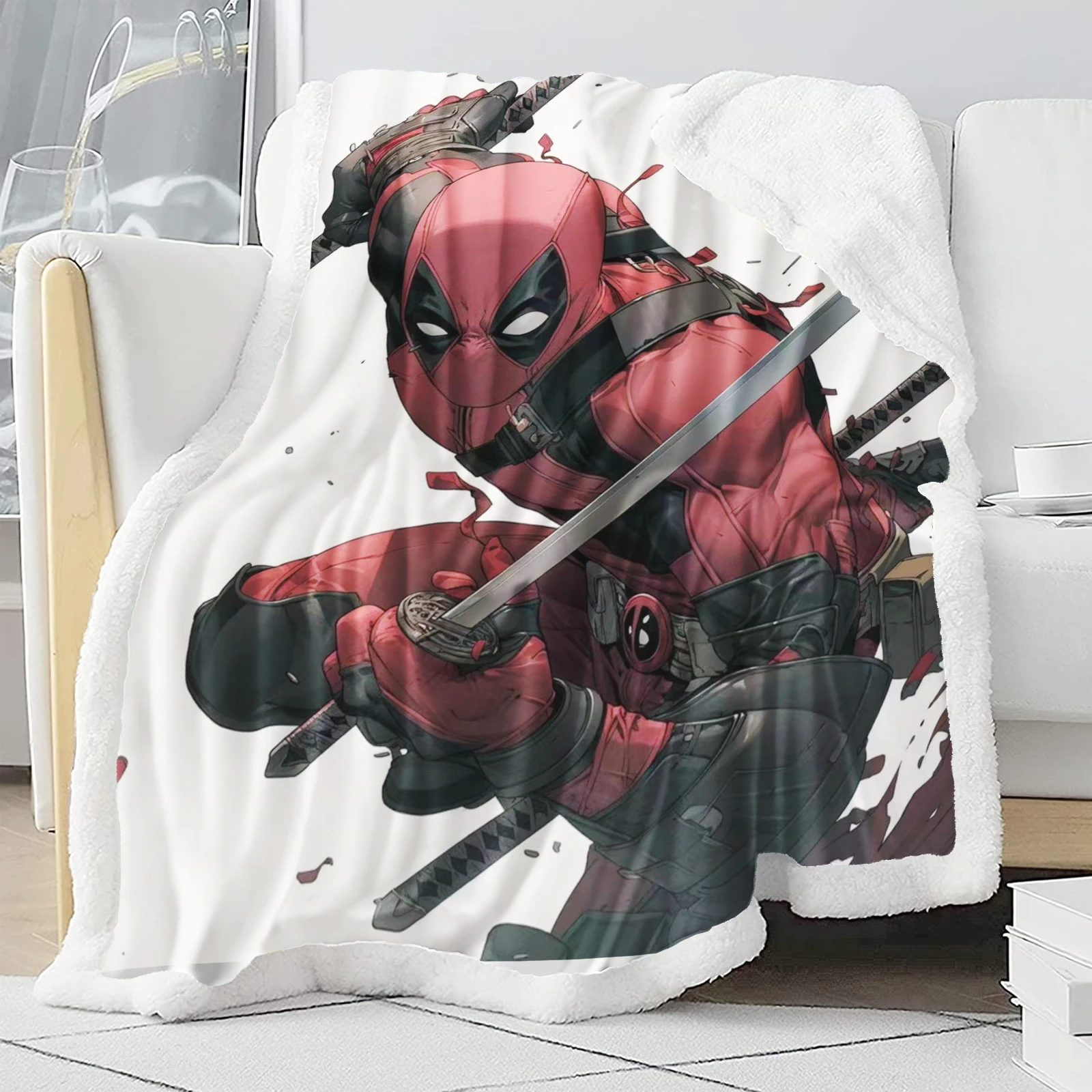 Deadpool and Wolverine Throws Marvel Blankets King Size Luxury Fluffy Winter Baby Custom Made Children Grade A Printed