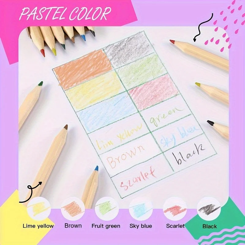 3,5'' Mini Buntstifte Großpackung 5/10 Stück Malstifte für Kinder Erwachsene Kunst Schule Klassenzimmer Geburtstag Party Geschenke – Detail 5
