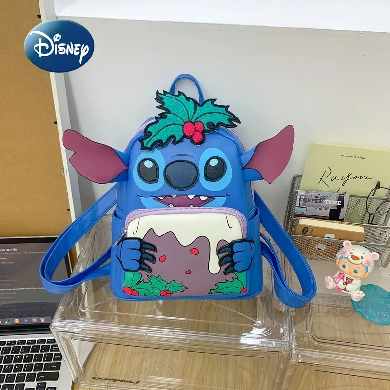 

Disney Stitch New Mini Backpack Cartoon Cute Casual Women's Backpack Fashion Trend 3D Casual Mini Children's Schoolbag
