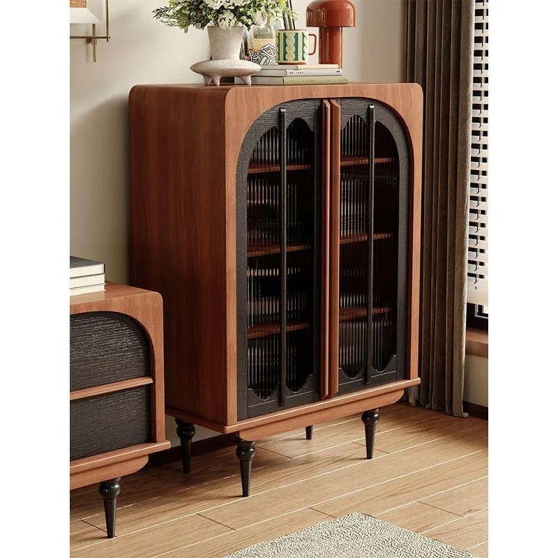 American retro side cabinet, living room Nordic household small apartment medium and ancient style locker