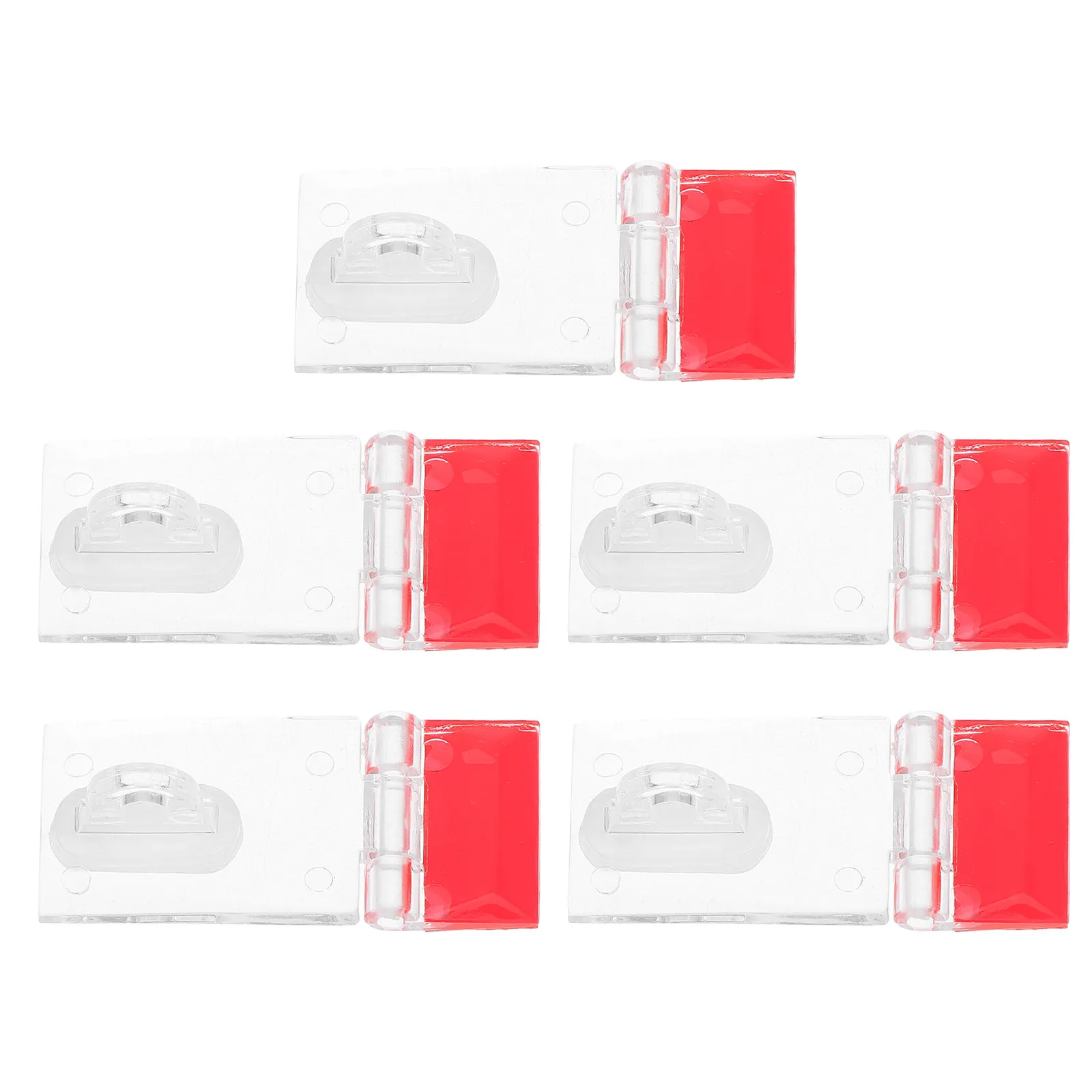 

5Sets Transparent Acrylic Lock Buckle Latch Cabinet Gate Locking Hasp Heavy Duty Clear Latches for Home Security