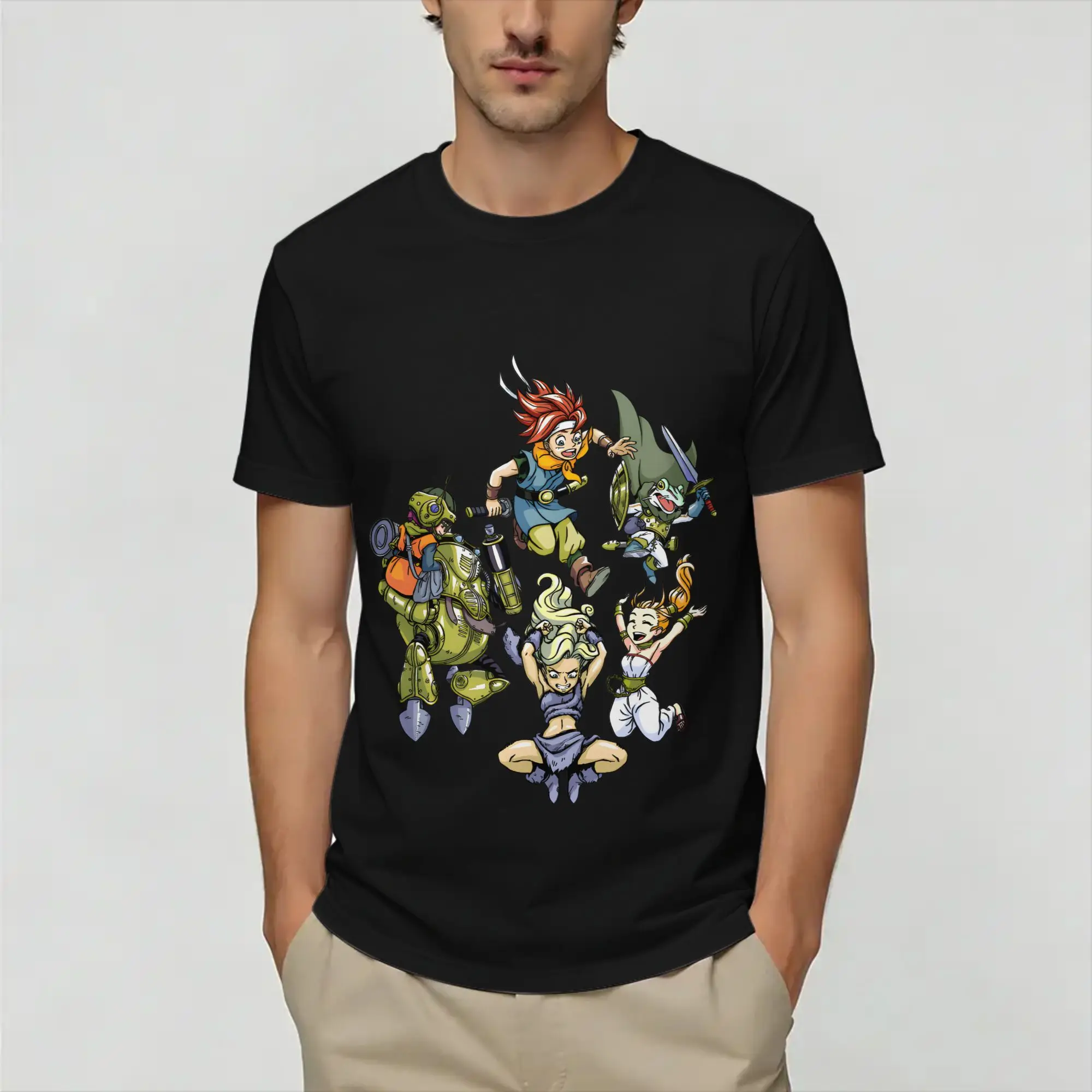 Chrono Trigger T-Shirt Beach  Harajuku T-Shirts Men's Pure Cotton O Neck Plus Size Clothing Short-Sleeved Vintage Tshirt