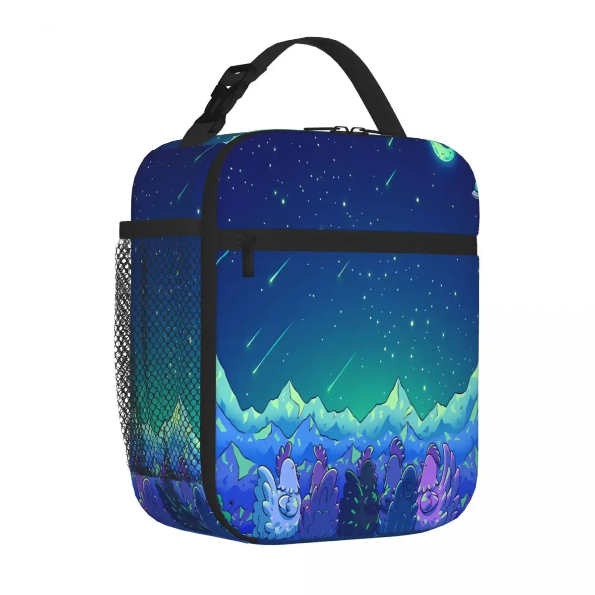 Bestselling Stardew Valley Chickens - Midnight Version Crossbody Foldable Lunch Bag Office To-Go Lunch Handbag