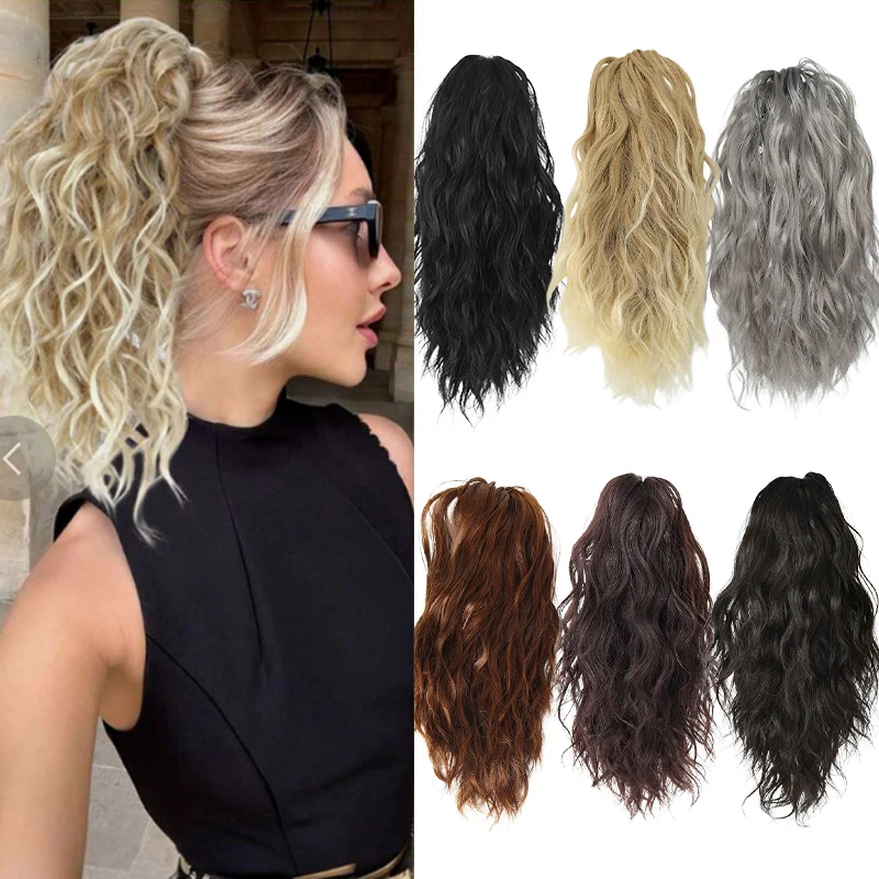 Synthetic Short Curly High Ponytail Wig Braid – Large Claw Clip, Boosts Fullness & Length for Daily or Party Looks