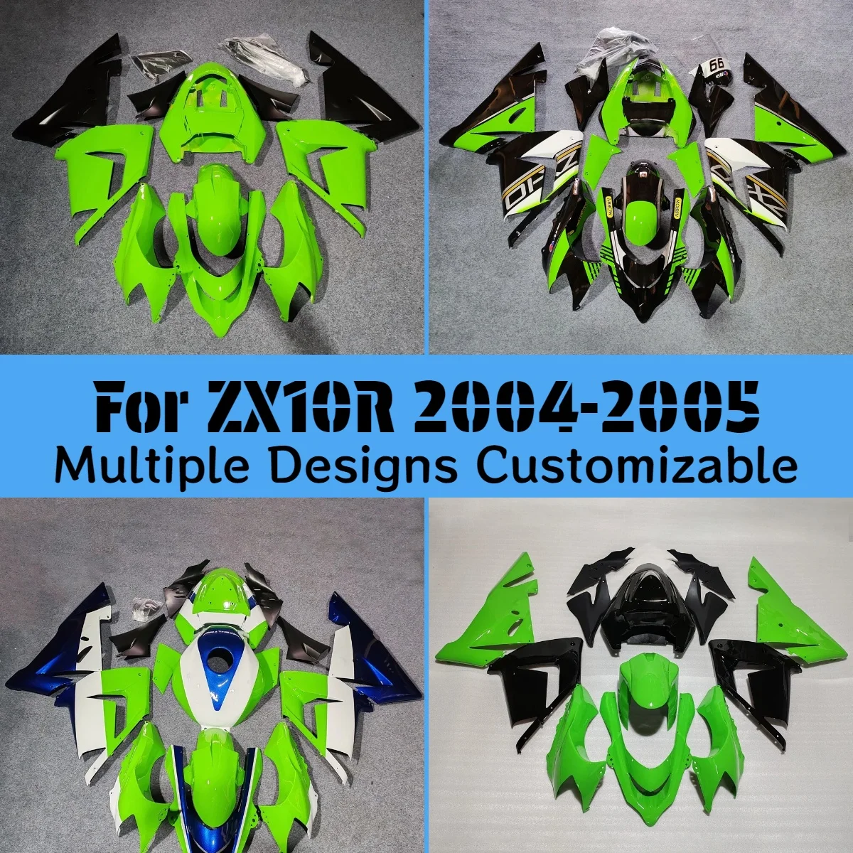 

Новый стильный комплект обтекателей ZX10R 2004 2005, послепродажный инжекторный обтекатель, кузов для Kawasaki ZX 10R 04 05