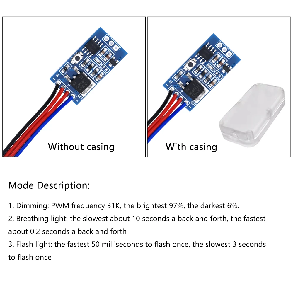 Fast and Slow Gradually Brightening LED Control Module with Dimming Breathing Flashing For LED Halogen Light Accessories