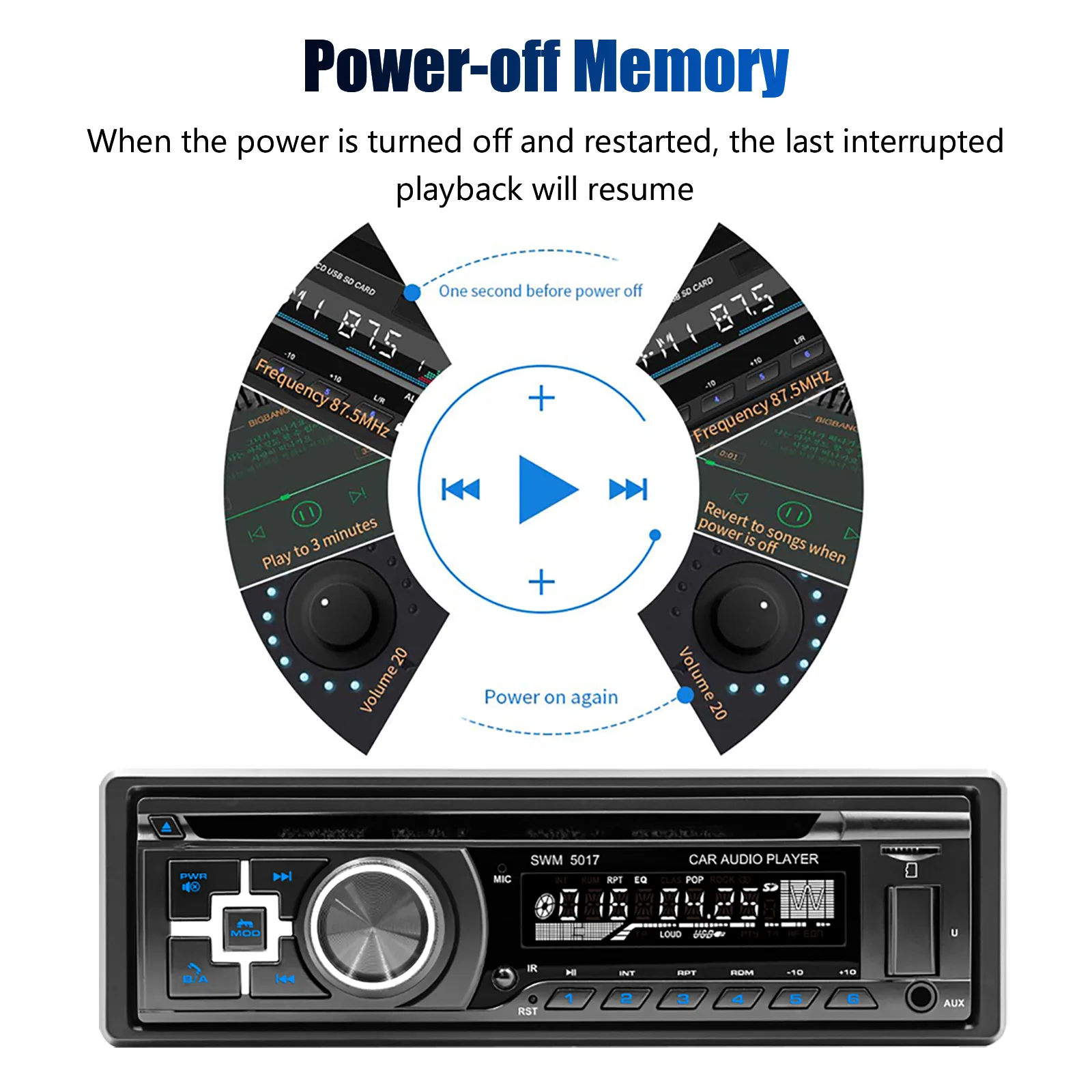 ESSGOO 1 din CD/VCD/DVD راديو السيارة ستيريو السيارة AM RDS FM بلوتوث AUX RCA USB TF بطاقة Autoradio 1Din MP3 مشغل وسائط متعددة #5
