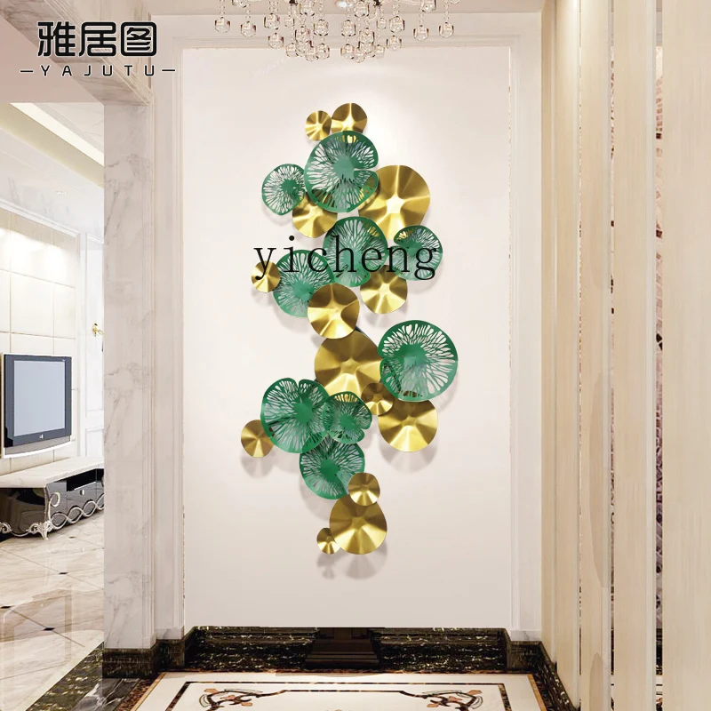 L7-10 wall interior decoration metal wrought iron hollow lotus leaf wall decoration pendant
