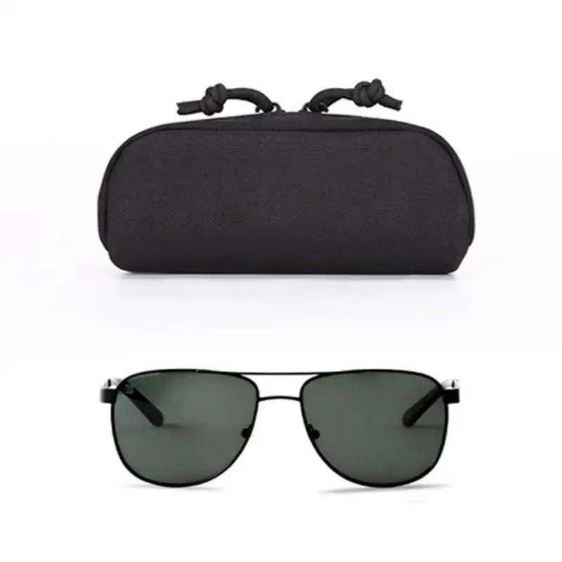 Tactical Nylon Eyeglass Case Heavy Duty Molle Compatible Shockproof Goggles Box for Outdoor Hunting Climbing Skiing