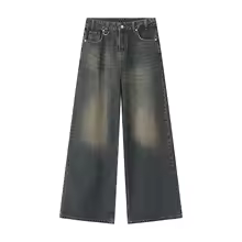 IEFB Summer Men's Denim Pants Old Blue Washed Male Jeans Straight Casual Menwear Loose Wide Leg Trousers 2024 New Fashion 9C354 - AliExpress 200000343