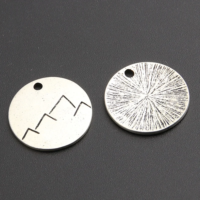 15pcs Zinc Alloy Geology&Geomorphology Mountains Round Charms Pendants For DIY Necklace/Bracelet Jewelry Making A903  SALE