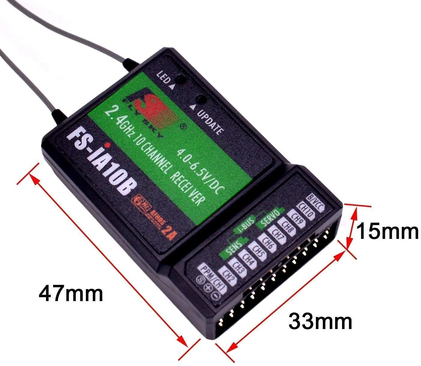 Flysky FS-iA10B 2.4G 10CH 10-kanaals ontvanger FS IA10B voor zender FS-I10 FS-I6S FPV RC helikopter Quadcopter vliegtuigen