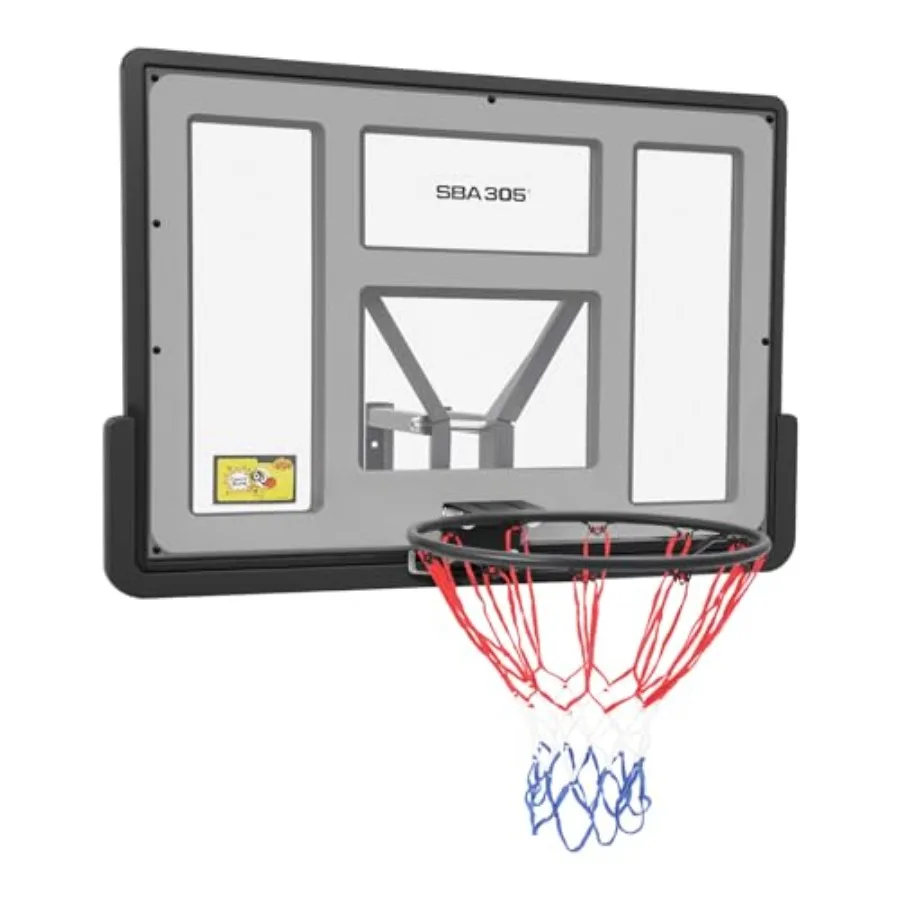 44 Backboard Rim Combo Kit with PET Backboard and Iron Basket Iron Bracket Wall-Mounted Design Featuring Detachable Mounting Ki