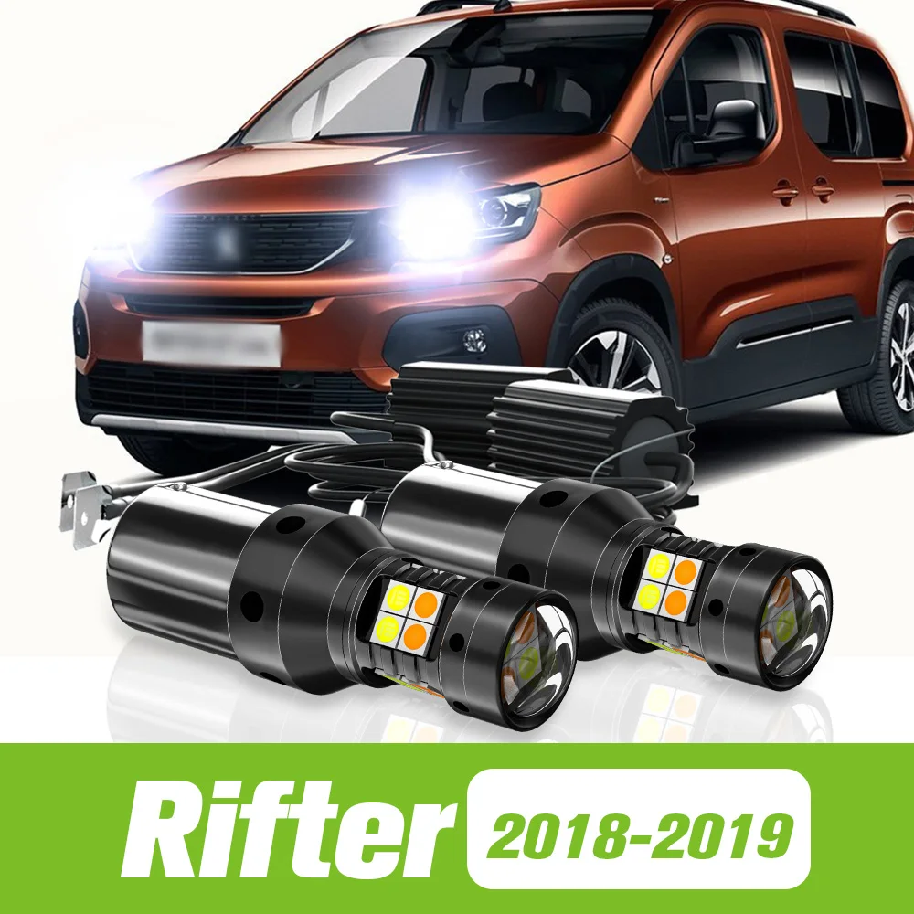 

2pcs For Peugeot Rifter 2018-2019 Dual Mode LED Turn Signal+Daytime Running Light DRL Accessories