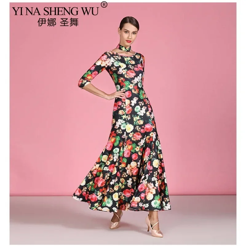 

Ballroom Dance Dress Women Tango Waltz Flamengo Dancing Clothes Female Competition Costume National Standard Modern Dance Dress