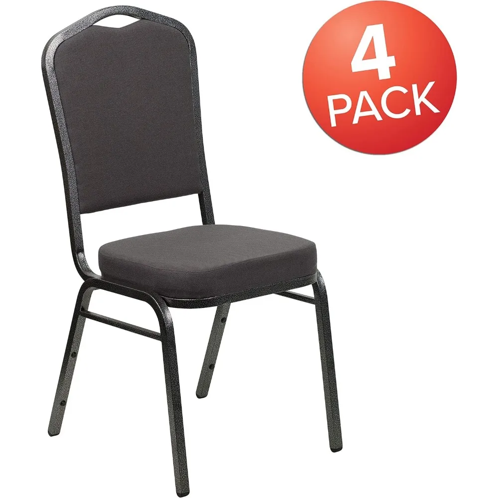 Hercules Series Crown Back Padded Stacking Banquet and Event Chairs, Commercial Event Chairs with Padded Seats/Backs, Set of 4