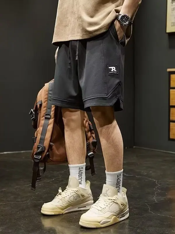 

Summer Thin Spor Casual Loose Fit Five Inch orts for Men Retro American Sle Versatile Comfortable Breathable Sweatpants