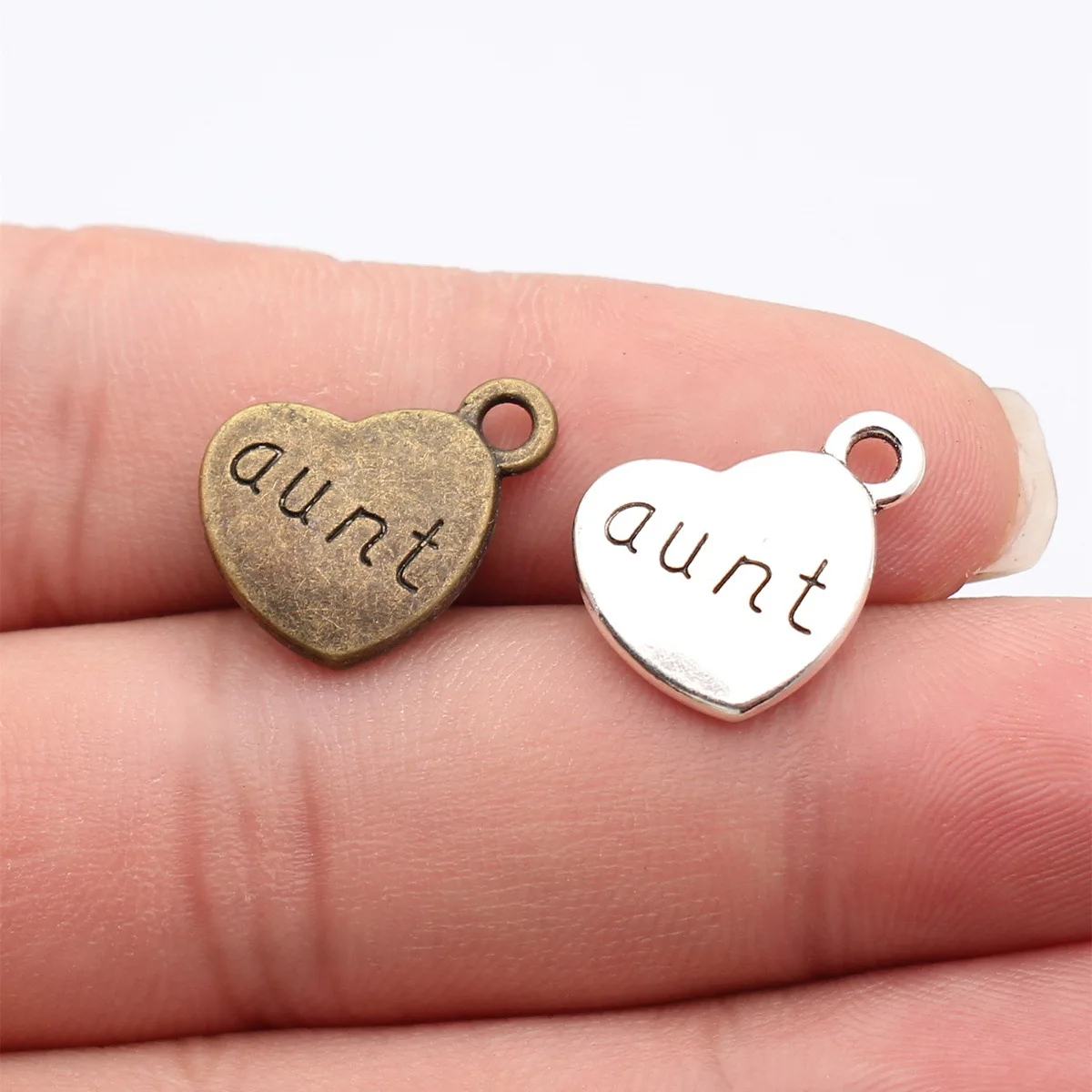 Vintage Family Member Love Heart Engraved Tag Charms Pendant For Jewelry Making Bracelet Necklace DIY Craft Bulk