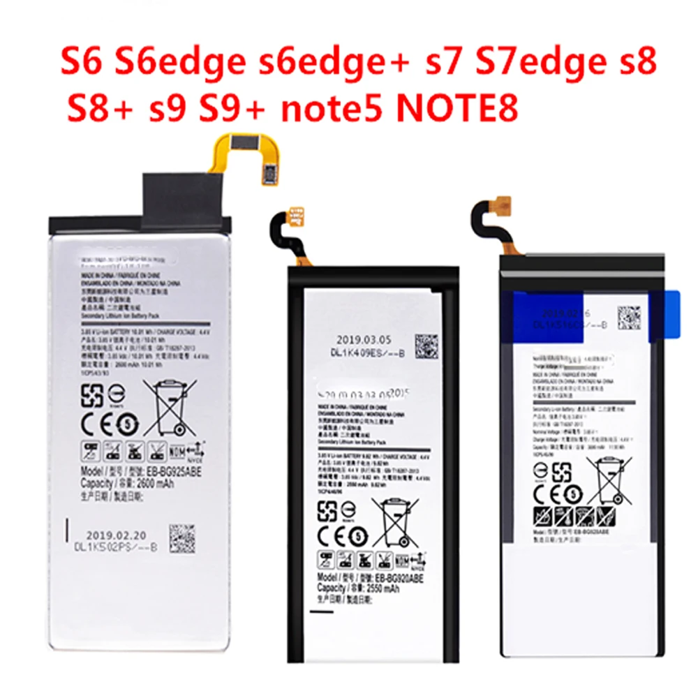 Batteria per Samsung Galaxy S6 S7 S8 S9 S10 S20 Edge Plus S5 Note 8 4 3 G950F G930F G920F G960F G973F G935F G955F Bateria