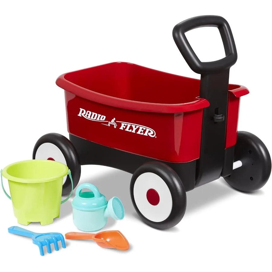 Radio Flyer My 1st Wagon with Beach and Garden Tools 2-in-1 Wagon Ages 1-4 Red