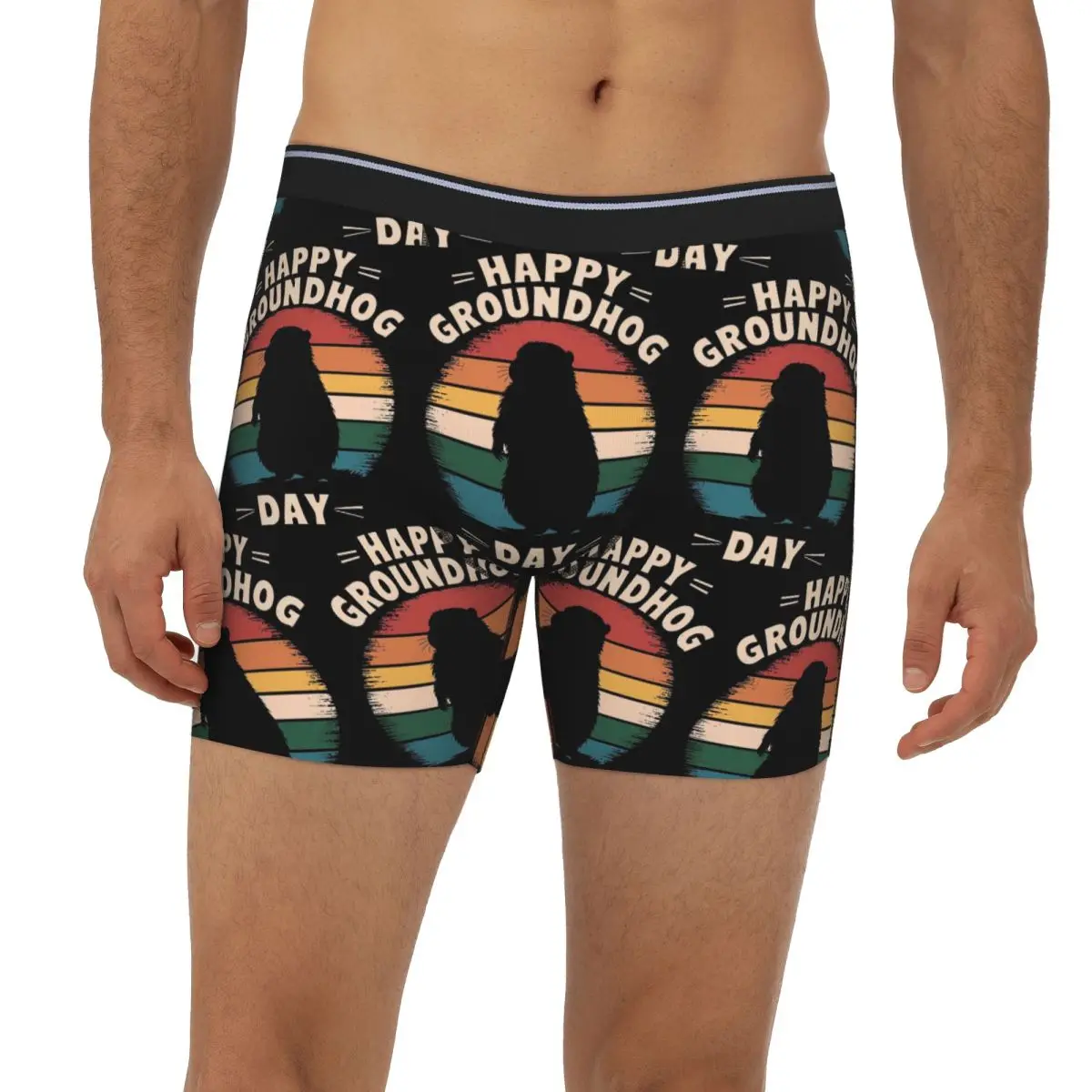 

Celebrate Groundhog Day Long Boxer Underpants Short Men Panties Comfortable Underwear for Homme Man Boyfriend Gift