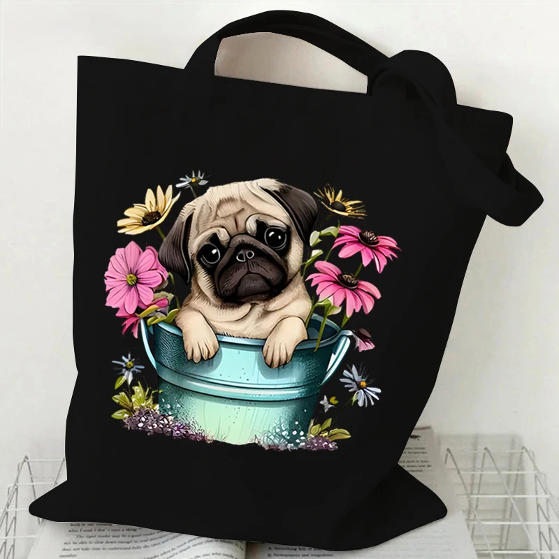 Borsa a tracolla con stampa di cani animali 3D Donna Uomo Borse tote per cani da cartone animato Studente Casual Shopping di grande capacità Borsa