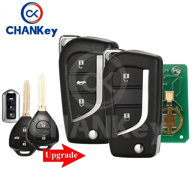 

CHANKey 2/3 Buttons Control 315Mhz With Chip For Toyota Corolla RAV4 Camry CROWN Reiz Toy43 TOY48 Modified Flip Remote