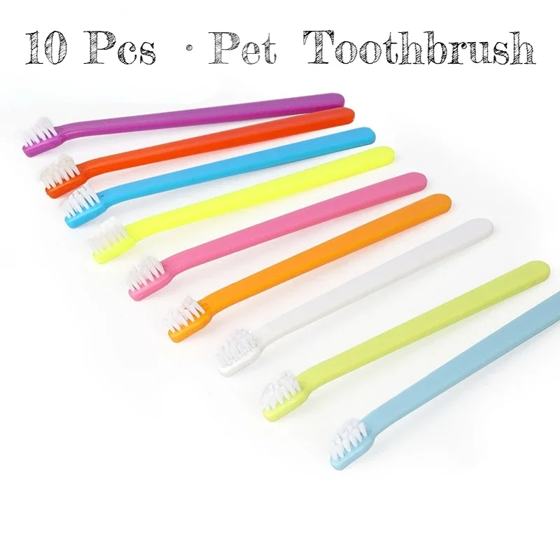 Dog Toothbrush,10 Pcs Soft Nylon Pet Toothbrushes,Cat Toothbrush,Puppy Toothbrush,Dog Teeth Cleaning Kit,Small Breed Toothbrush