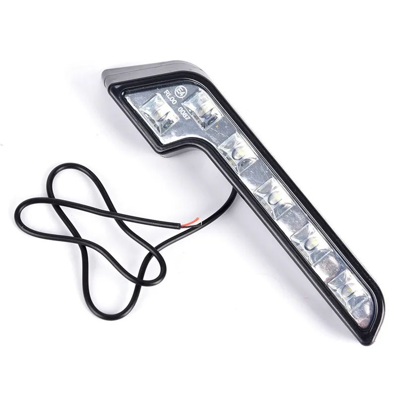2PCS L Shaped Universal 6LED Car Driving Lamp Fog 12V DRL Daytime Running Light Kit Car Styling Super White