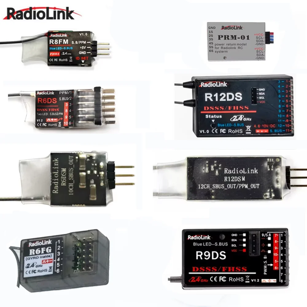 Receiver RadioLink RC Receiver R12DSM R12DS R9DS R8FM R6DSM R6DS R6FG R7FG Rc Receiver 2.4G Signal for RC Transmitter