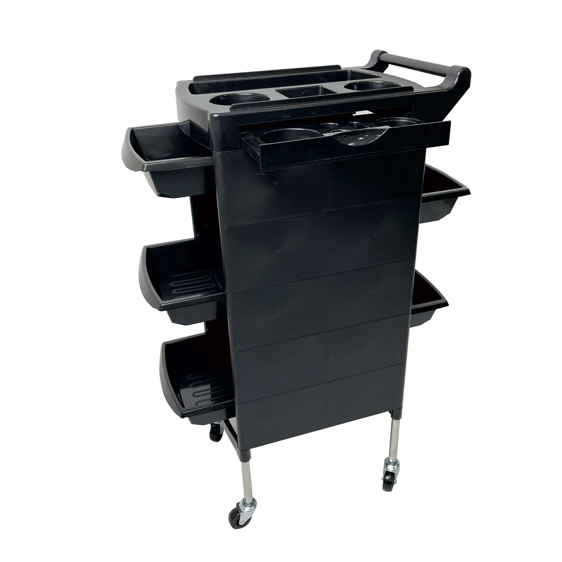 Professional Barbershop Salon Trolley Large Capacity Hairdressing Trolley Cart with Wheels Splint Curling Iron Barber Suitcase