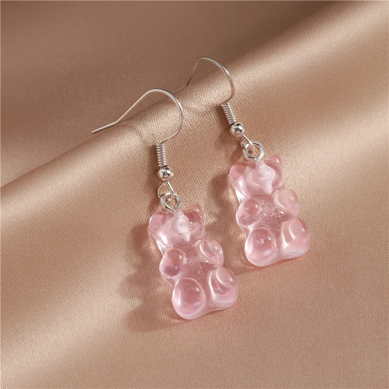 Nette Gummibärchen Ohrstecker für Frauen Candy Farben Tier Baumeln Ohrringe Brincos Femme Mädchen Party Urlaub Schmuck Geschenke – Detail 23