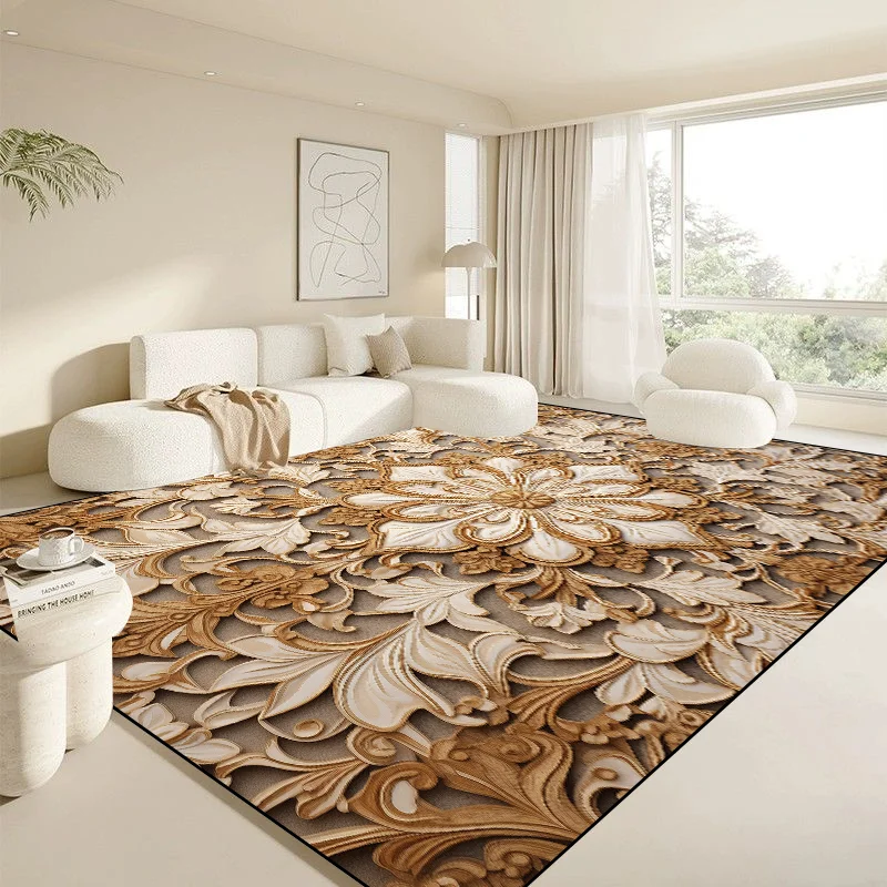 Modern White Large Carpet for Living Room Luxury Gold Rug Home Decoration Bedroom Mat Bedside Soft Non-slip 200x300 Carpets 러그 view 4