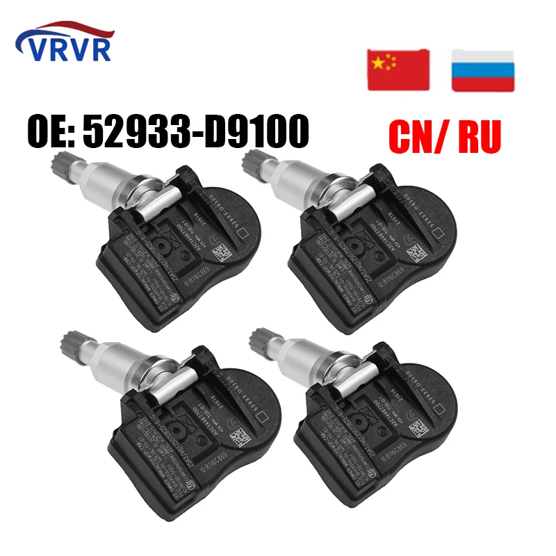 

52933-D9100 4 pcs/ lot For 2015-2021 KIA SPORTAGE NIRO OPTIMA HYUNDAI ELANTRA Tire Pressure sensor TPMS 52933D9100