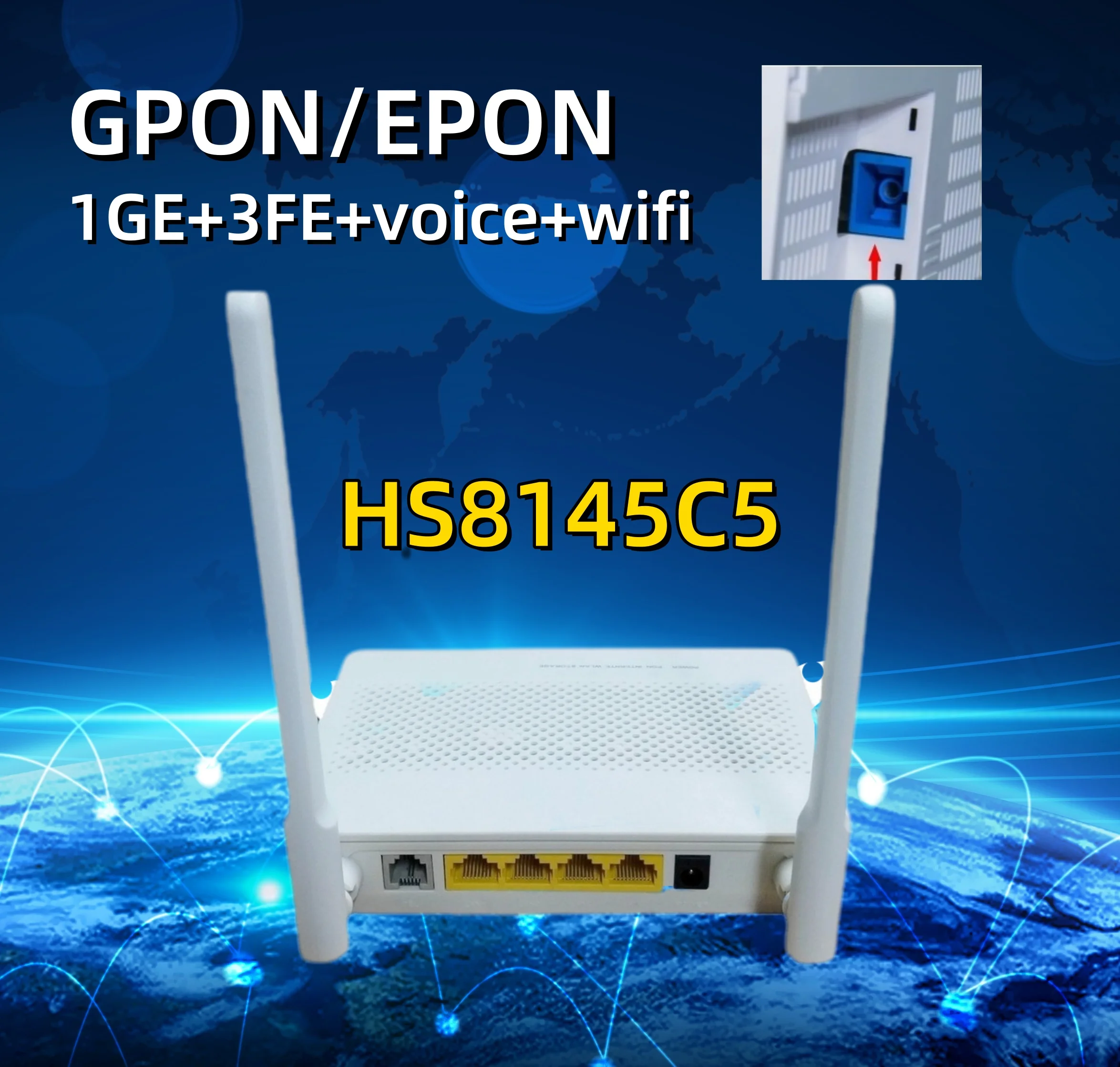 HS8145C5 EPON GPON ONU Optical modem ONT Terminal 1GE+3FE+voice+wifi English software Optical fiber router Compatible Huawei