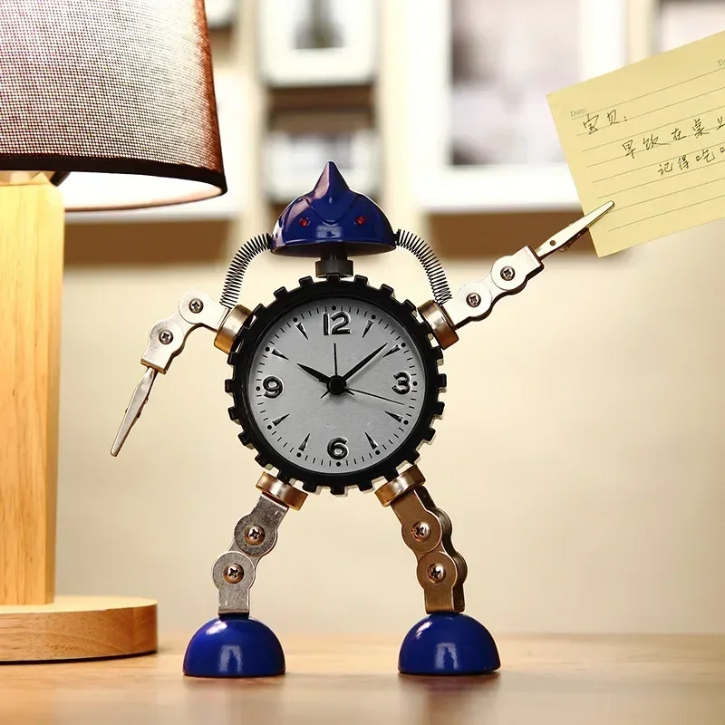 Metal Friend Wind Robot Students Use Cartoon Children's Silent Alarm Clock To Create Lovely Little Alarm Clock Bedside Clock