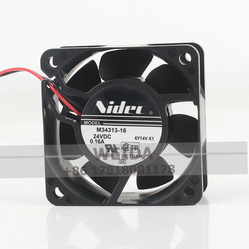 New original genuine Nidec 6025 60X60X25MM M34313-16 0.16A DC24V two-wire frequency converter cooling fan