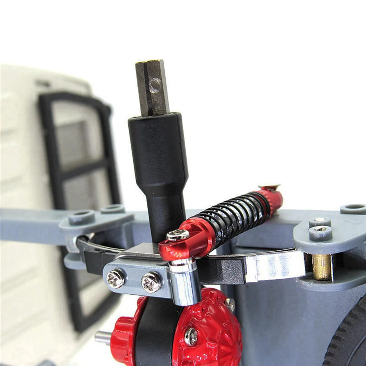 AS96-10X Metall-Stoßdämpferdämpfer vorne und hinten mit festem Sitz für WPL D12 1/10 RC-Auto-Upgrade-Teile, 4