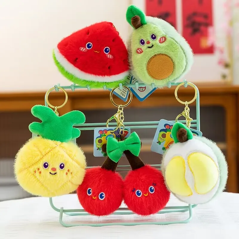 

Плюшевый брелок-кукла в виде фруктов: арбуз, вишня, авокадо, 10 см
