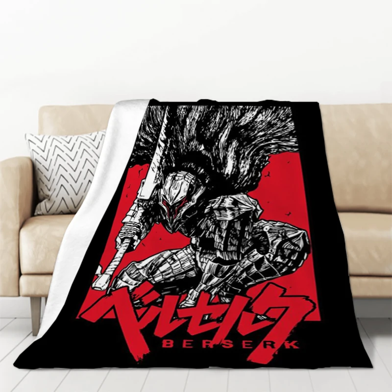 Fleece Blanket Berserk Anime Blankets Bedspread on the Bed Plush Furry Microfiber Bedding Throw Knee Throws Sofa Bedspreads Baby