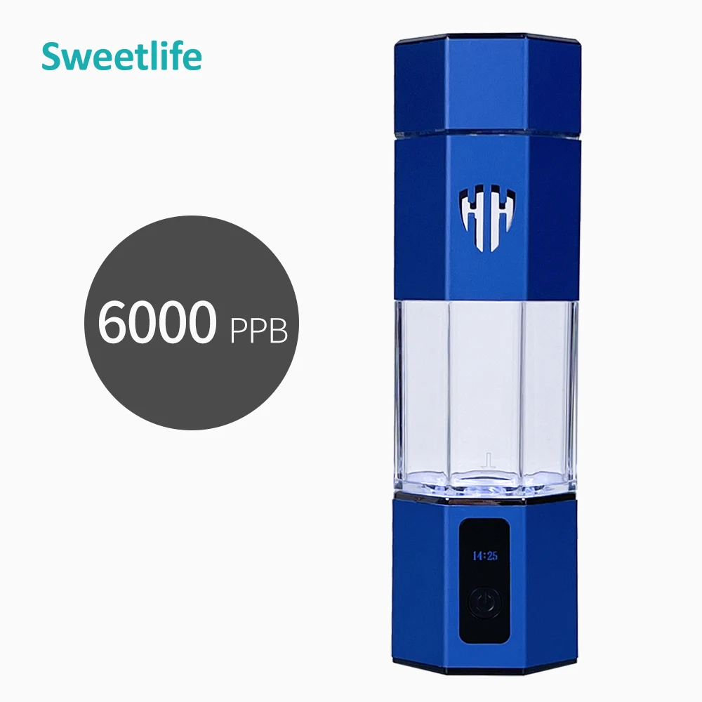 Max 6000ppb High Performanc Hydrogen Water Generator Bottle DuPont SPE+PEM Dual Chamber Maker lonizer Cup + H2 Inhalation Device