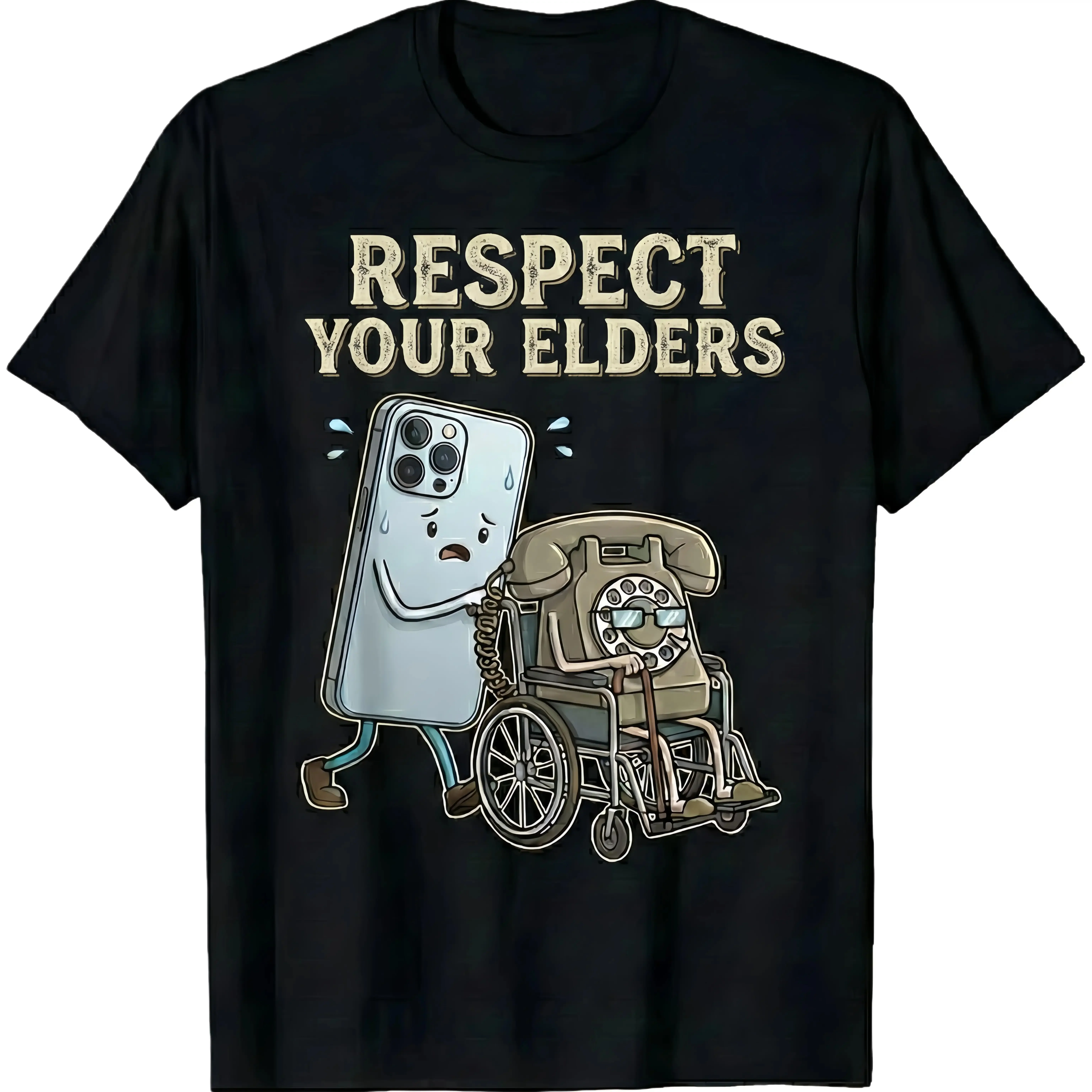 Short-Sleeve Casual Cotton Garment - Soft Round Neck Unisex Cut Vintage Tee, 